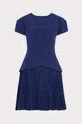 Haddy Pleated Short Sleeve Mini Dress