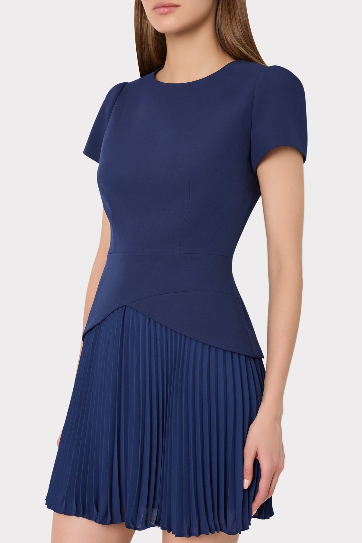 Haddy Pleated Short Sleeve Mini Dress