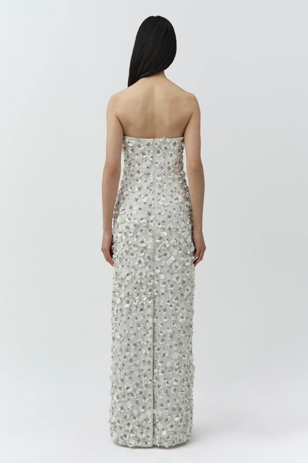 Serafina Strapless Embellished Gown