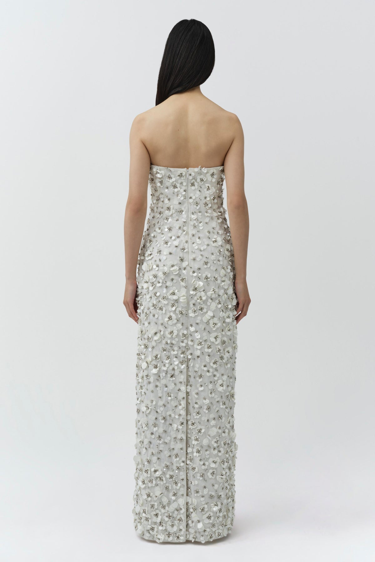 Serafina Strapless Embellished Gown