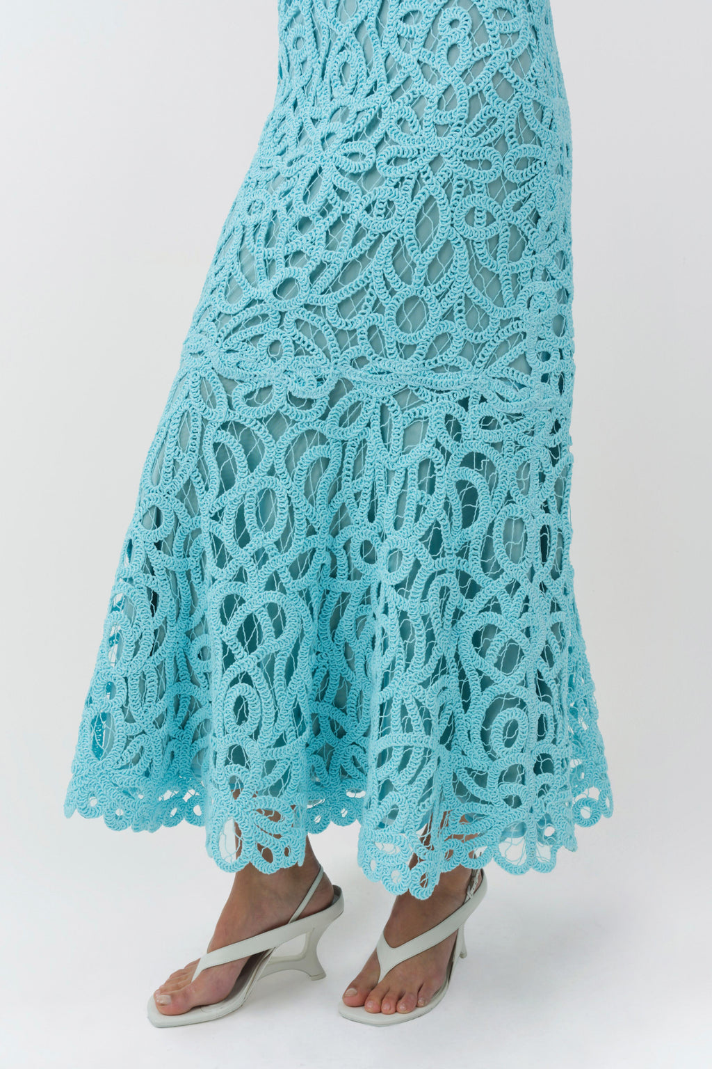 Clairis Lace Bustier Midi Dress