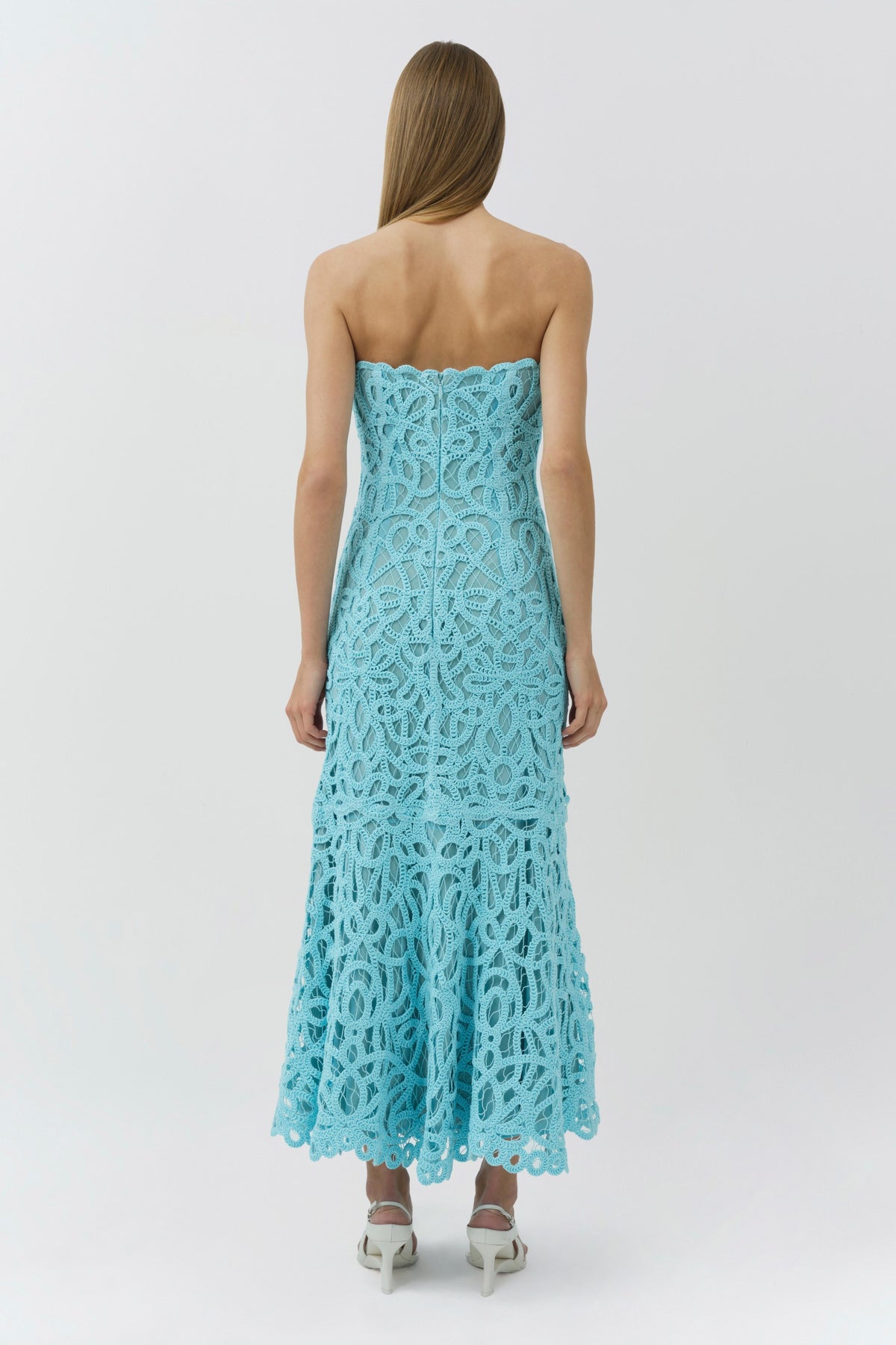 Clairis Lace Bustier Midi Dress