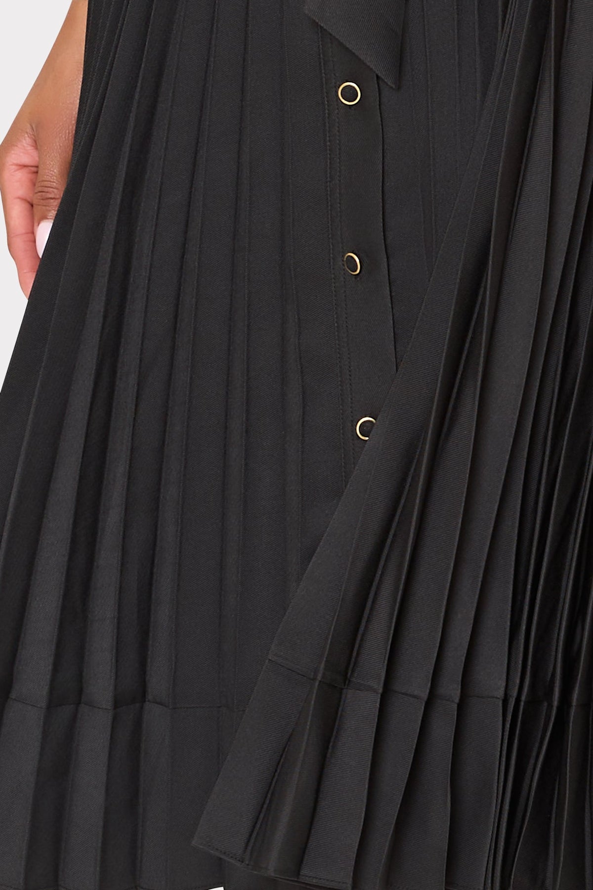 Johanna Pleated Twill Midi Dress