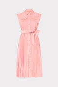 Johanna Pleated Twill Midi Dress