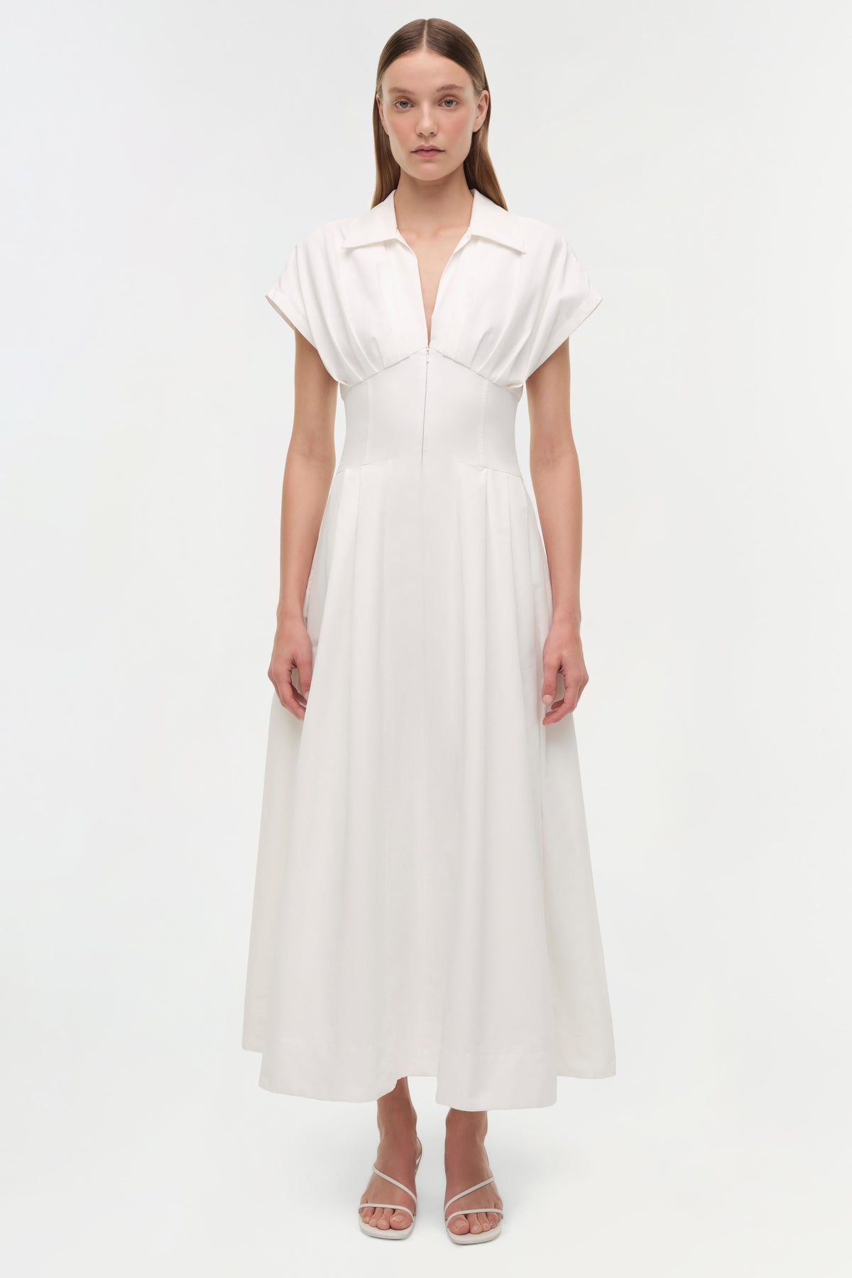 Farlow Cotton Faille Midi Dress