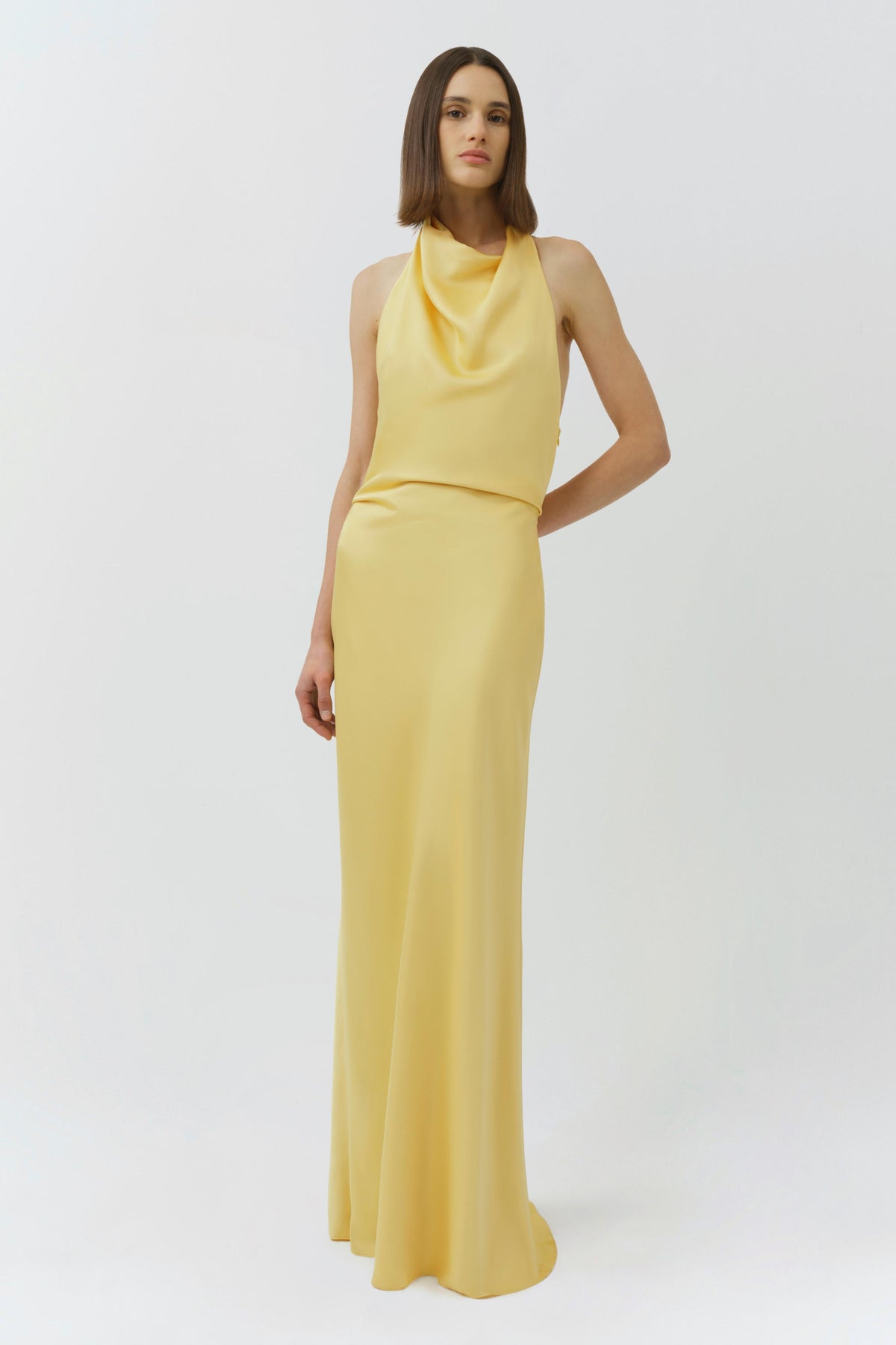 Reannon Draped Satin Gown