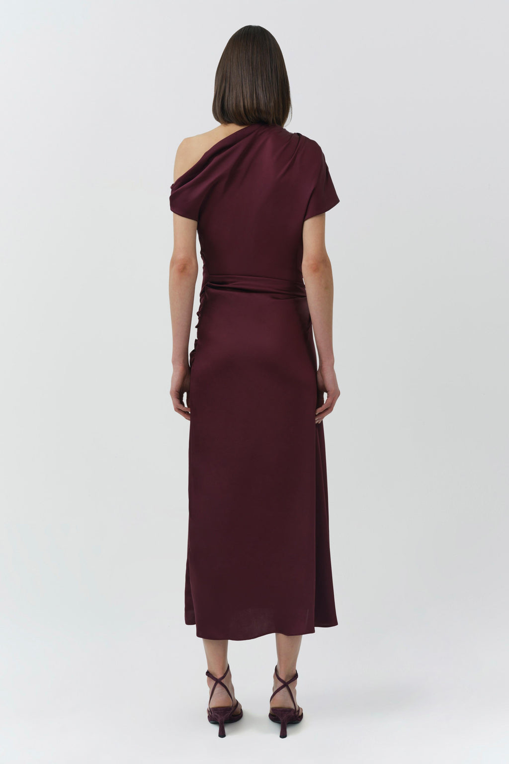 Joanna Off Shoulder Satin Midi Dress