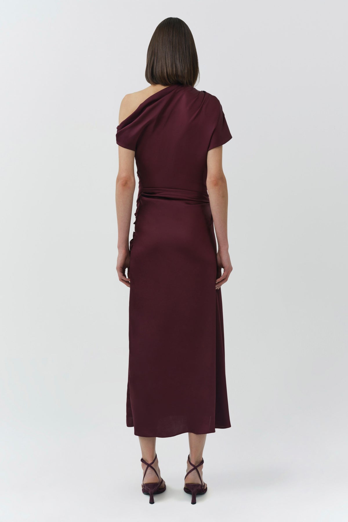 Joanna Off Shoulder Satin Midi Dress