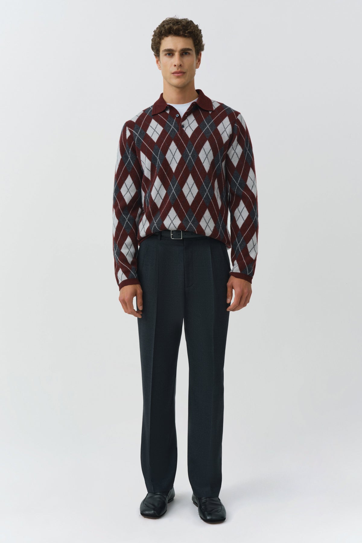 Callum Cashmere Argyle Polo