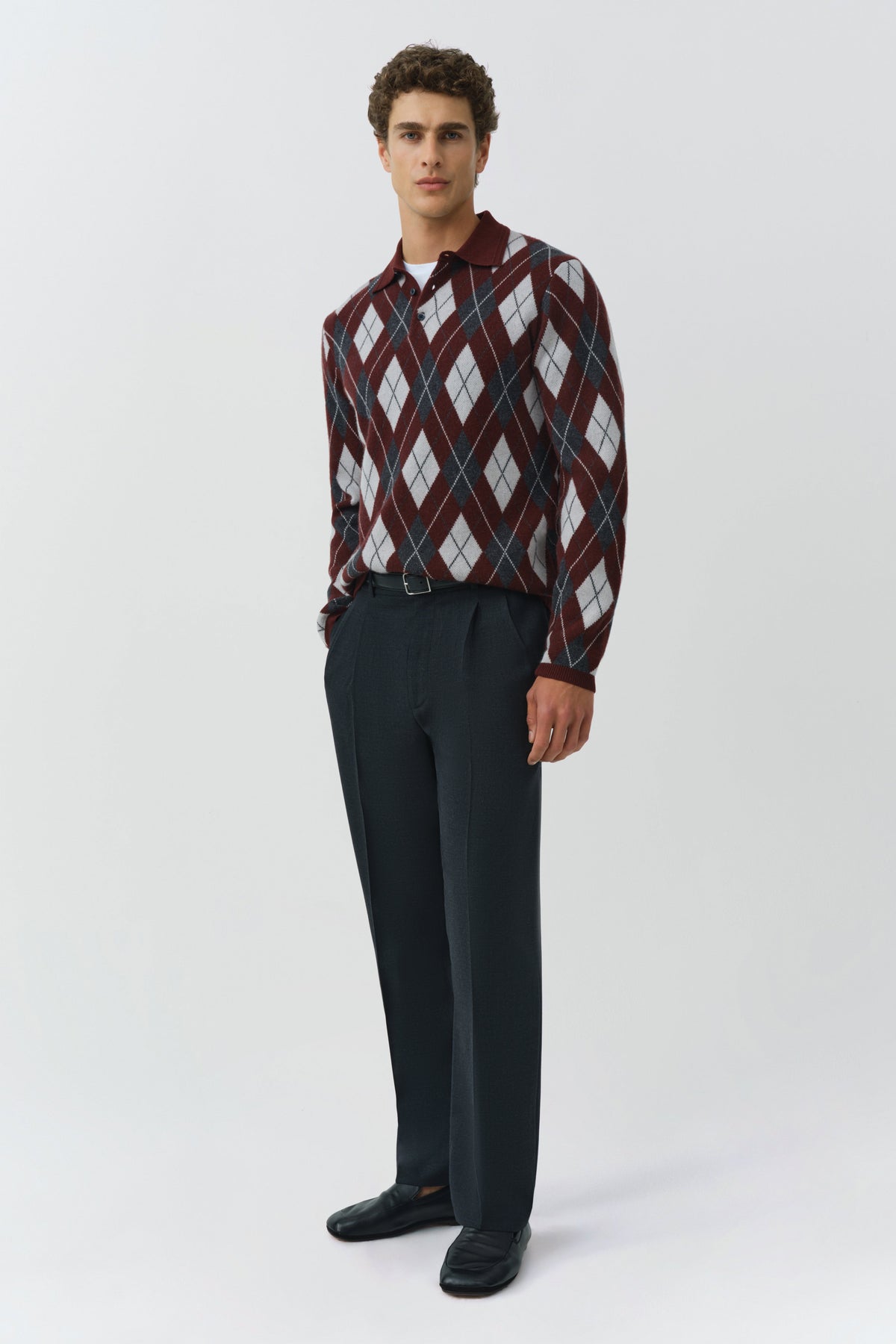 Callum Cashmere Argyle Polo