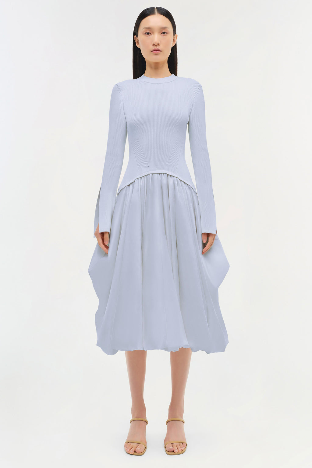 Kenlie Taffeta Knit Midi Dress