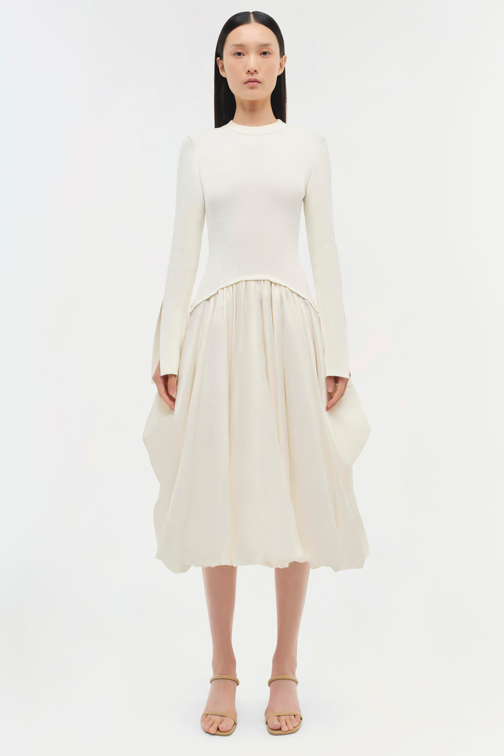 Kenlie Taffeta Knit Midi Dress