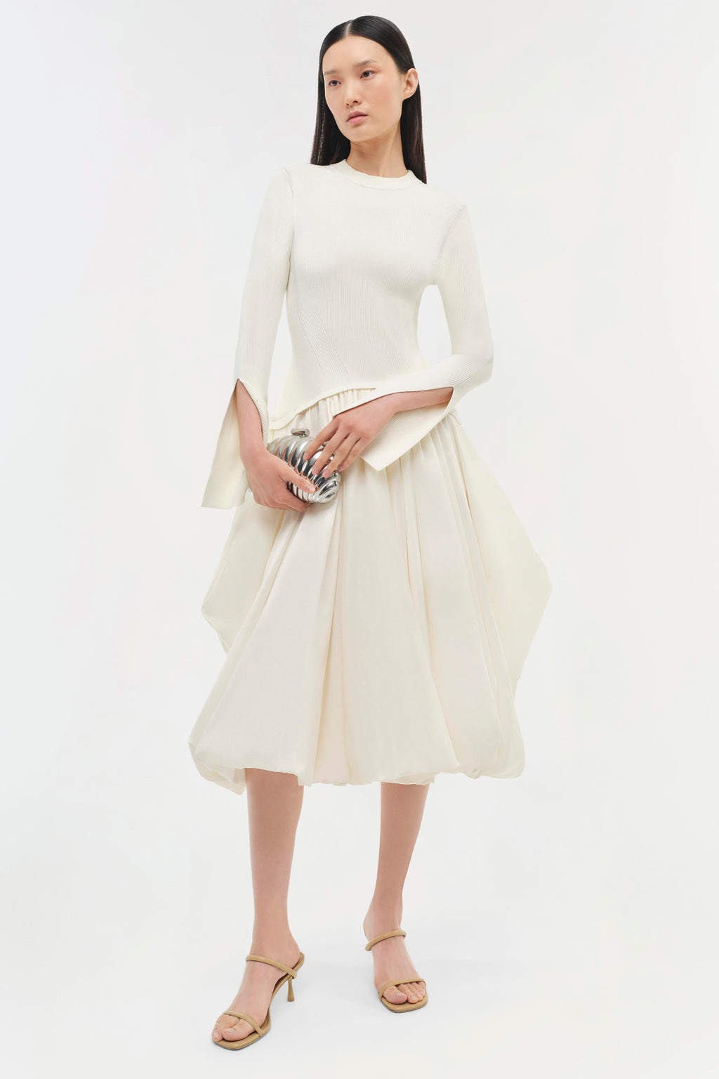 Kenlie Taffeta Knit Midi Dress