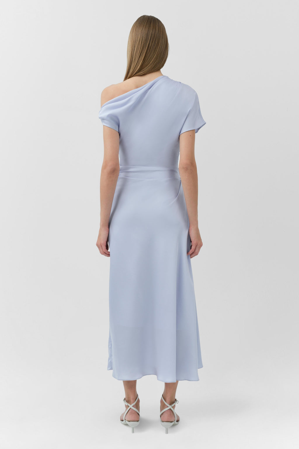 Joanna Off Shoulder Satin Midi Dress