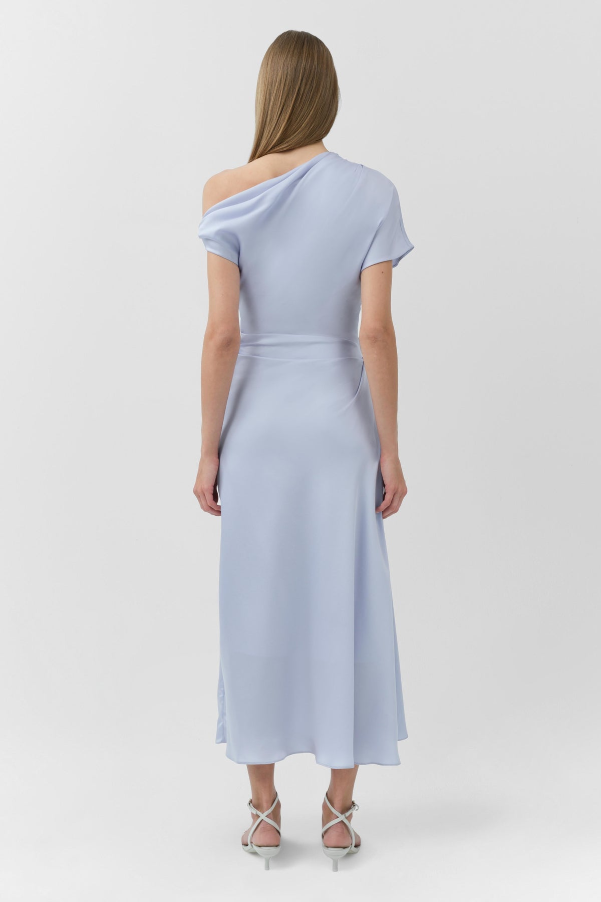 Joanna Off Shoulder Satin Midi Dress