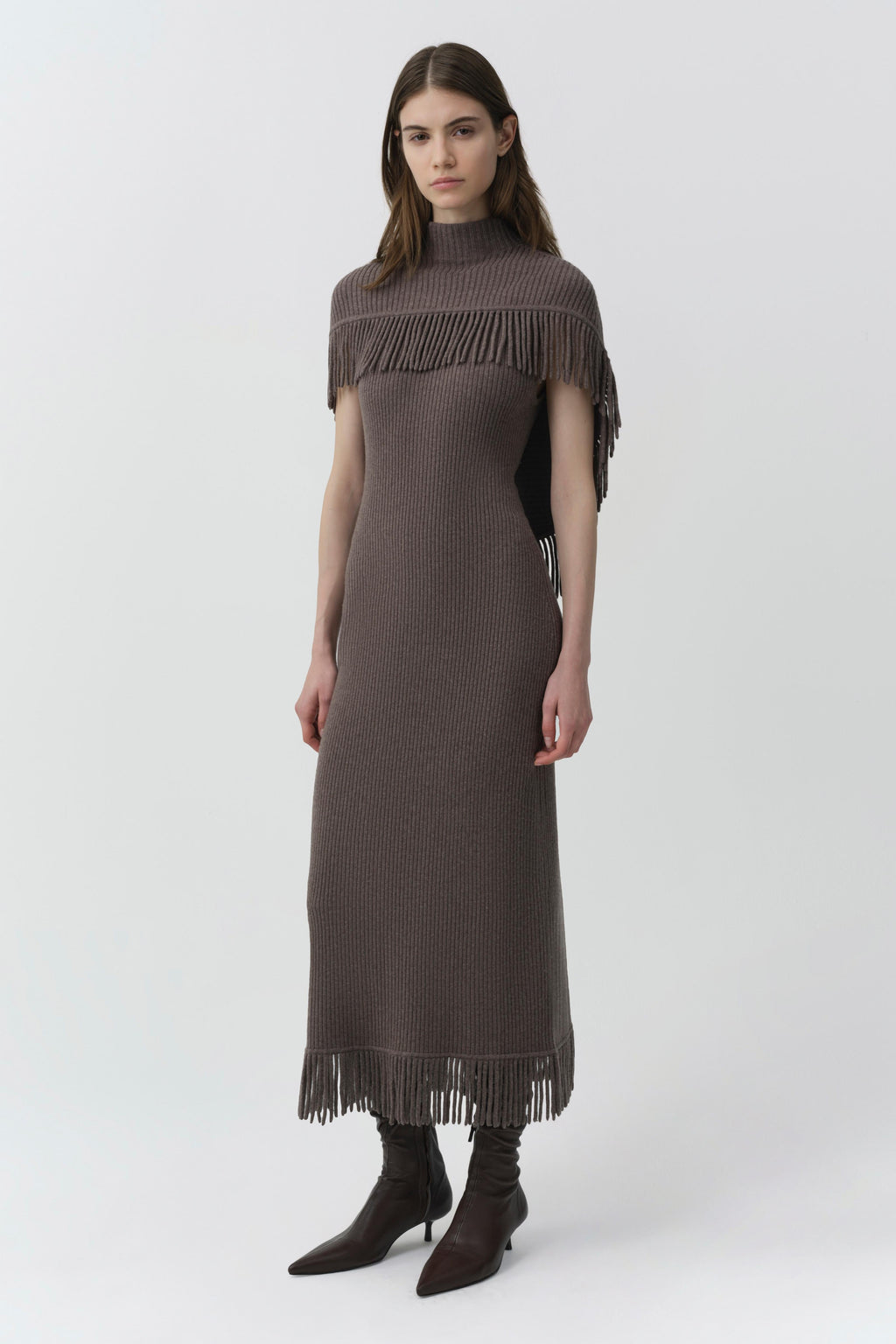 Jordan Knit Fringe Midi Dress