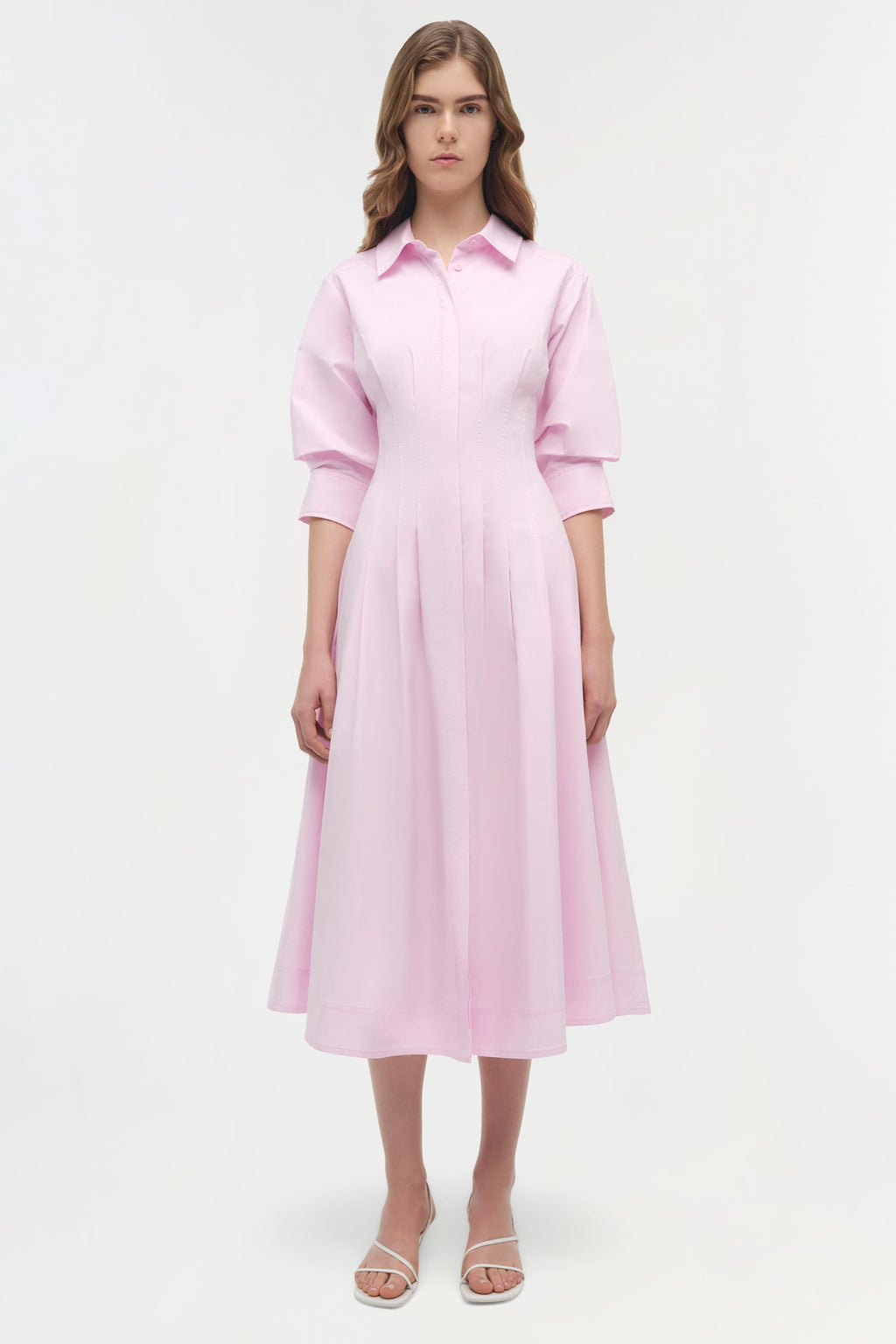 Jazz Cotton Pintuck Midi Dress