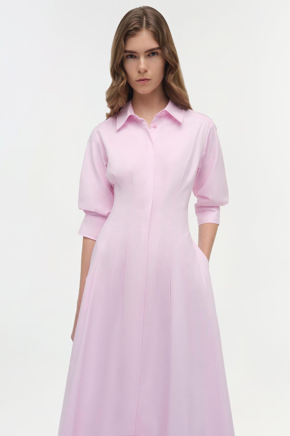 Jazz Cotton Pintuck Midi Dress