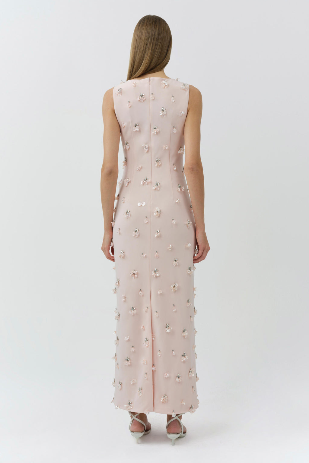 Claudia Embellished Crepe Midi Dress
