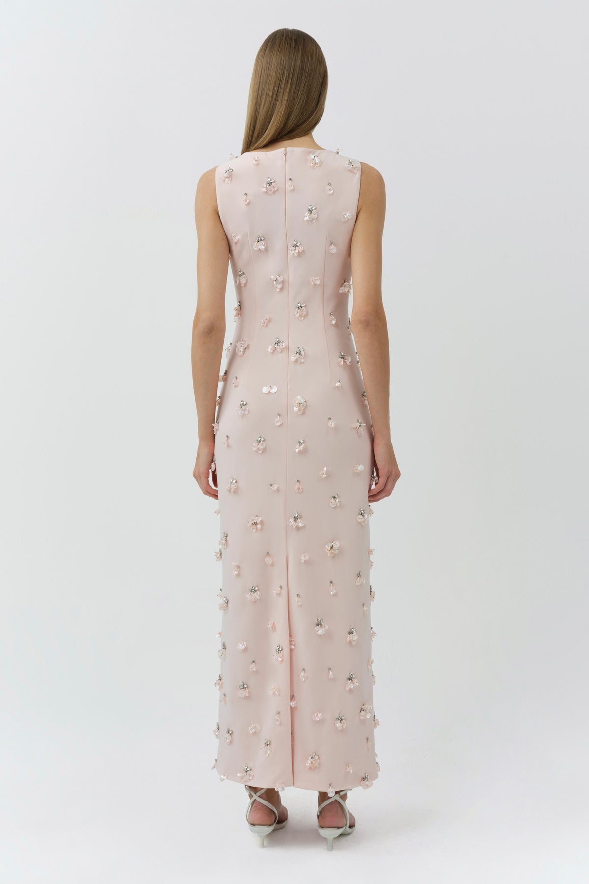 Claudia Embellished Crepe Midi Dress