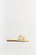 Simkhai Monogram Raffia Flat Slide