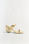 Marion Metallic Leather Shell Heel
