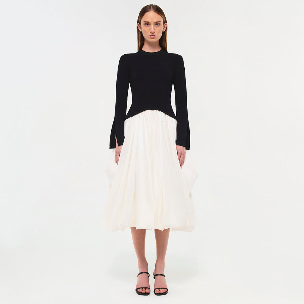Kenlie Taffeta Knit Midi Dress