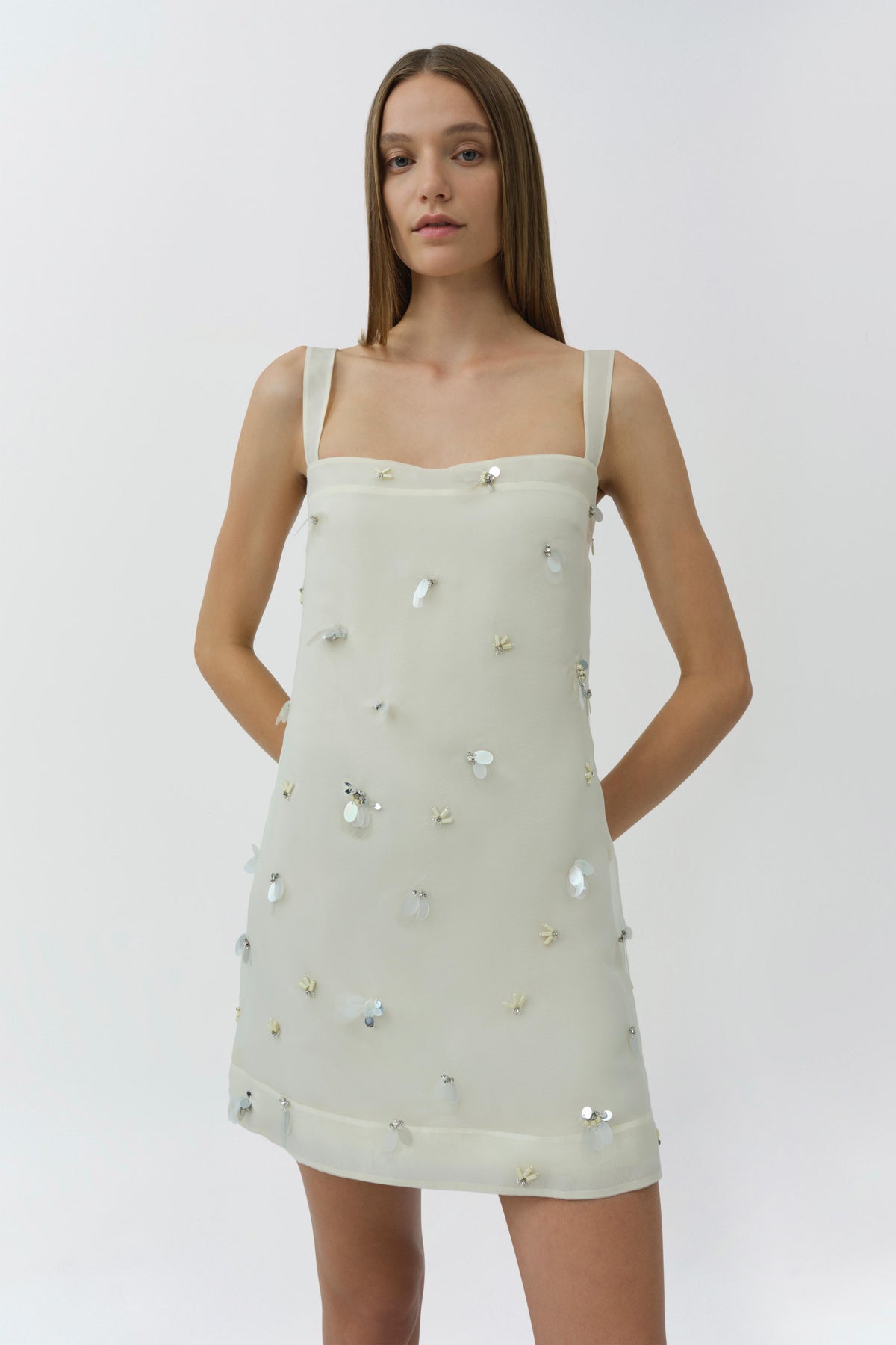 Sumi Embellished Organza Mini Dress