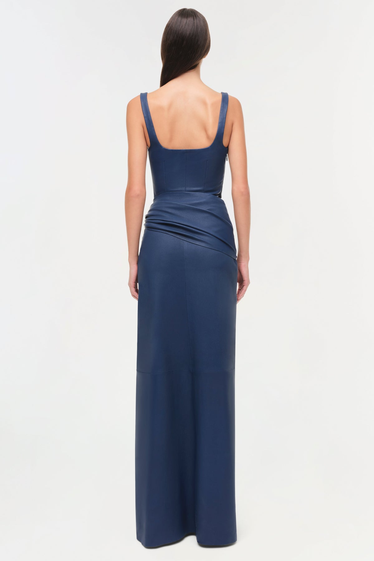 Lyle Draped Leather Dress