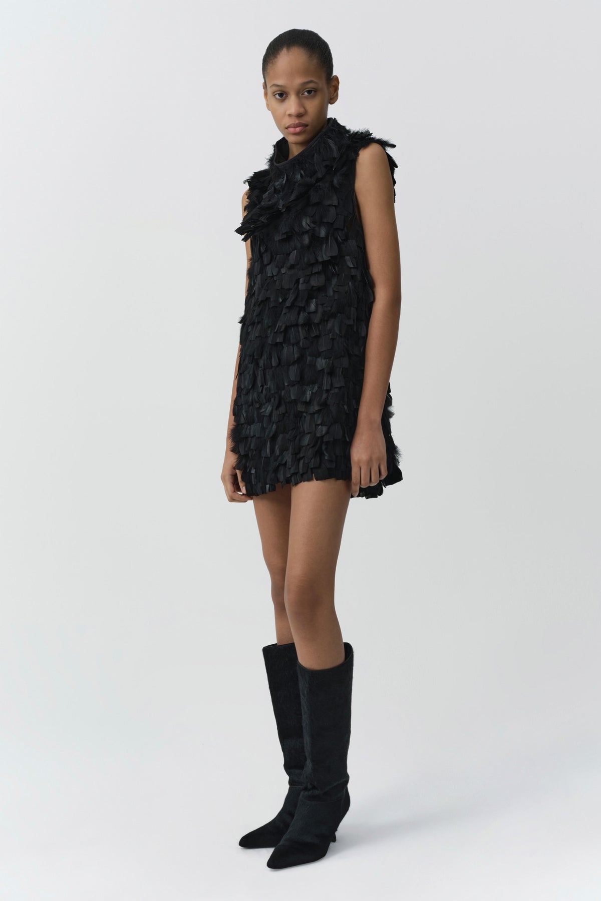Karlene Feather Mini Dress