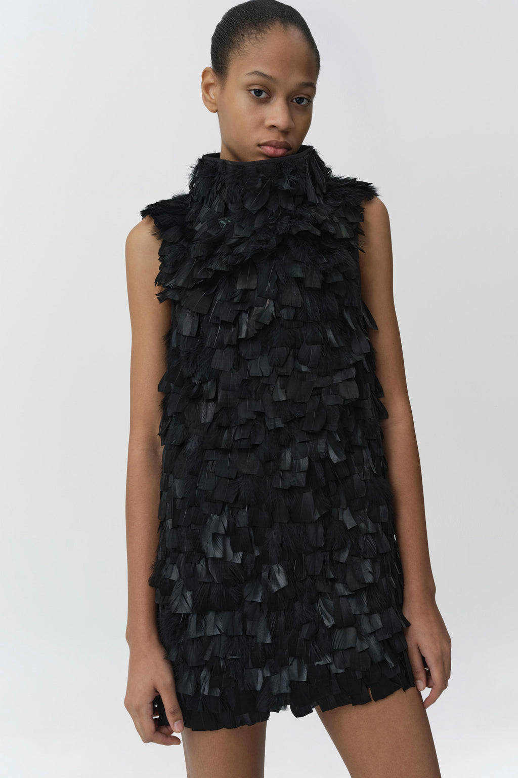 Karlene Feather Mini Dress