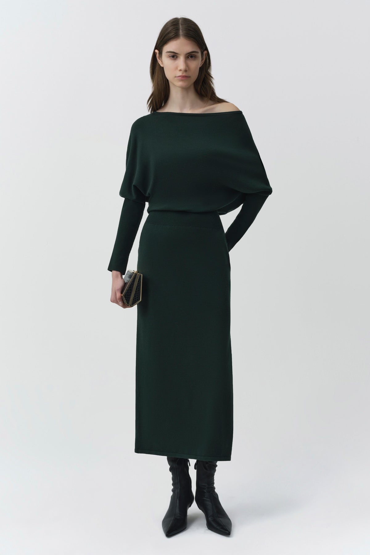 Janese Off Shoulder Knit Midi Dress