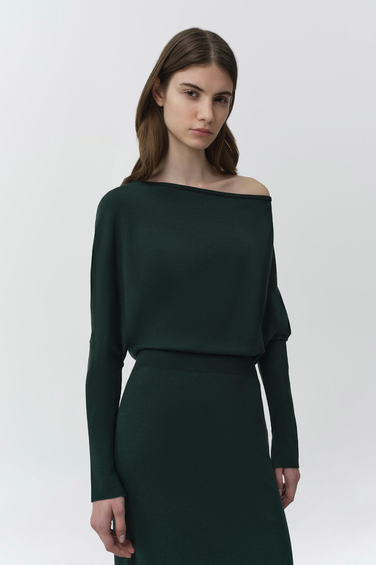 Janese Off Shoulder Knit Midi Dress