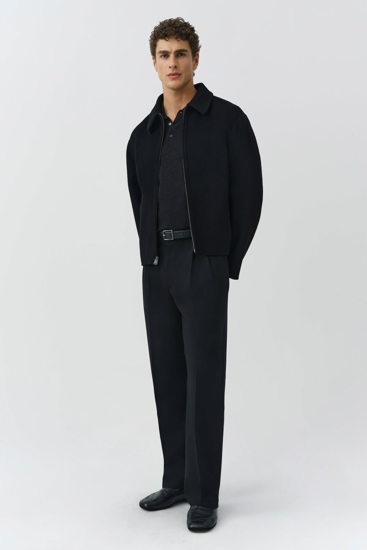 Quinn Zip Front Wool Jacket