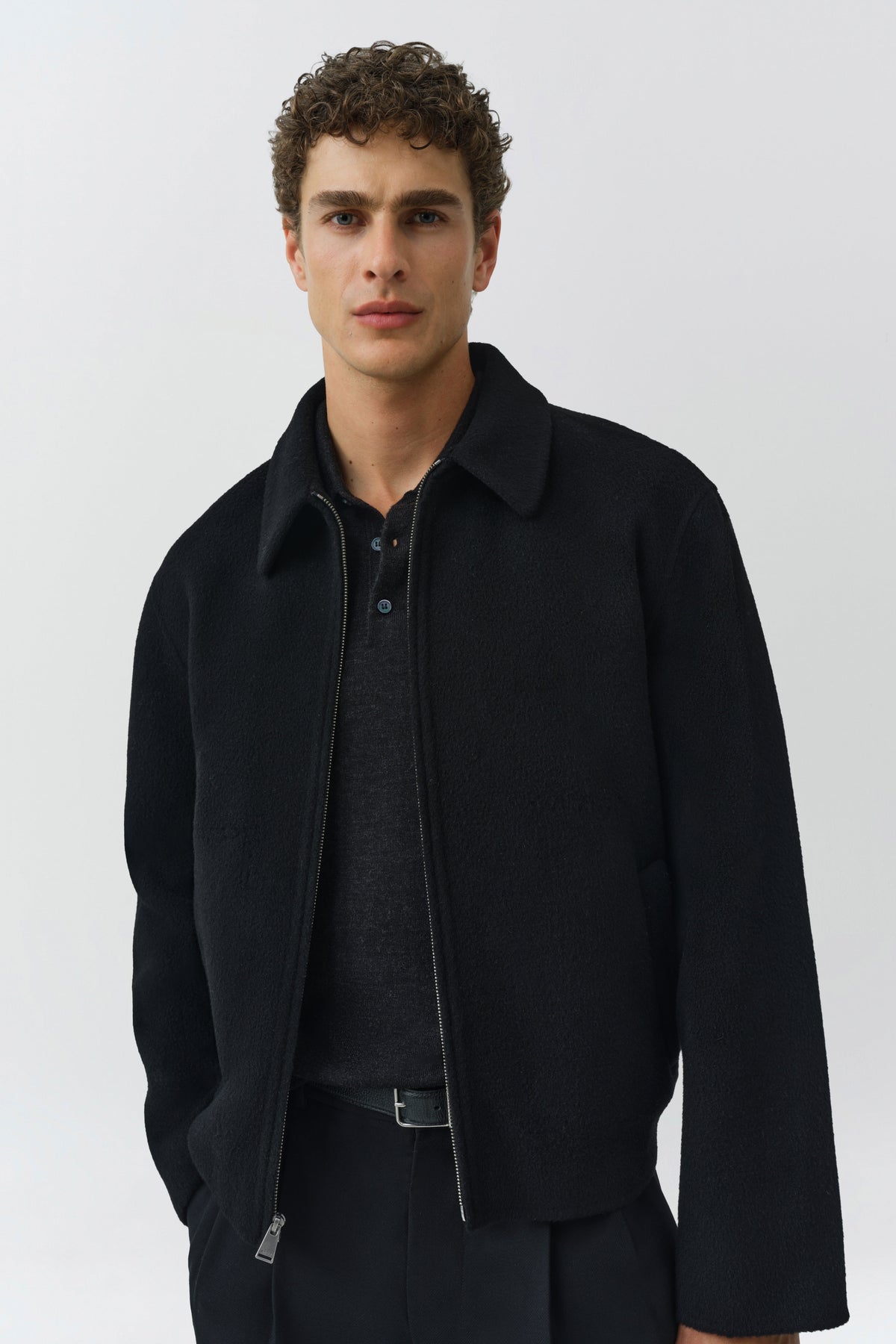 Quinn Zip Front Wool Jacket