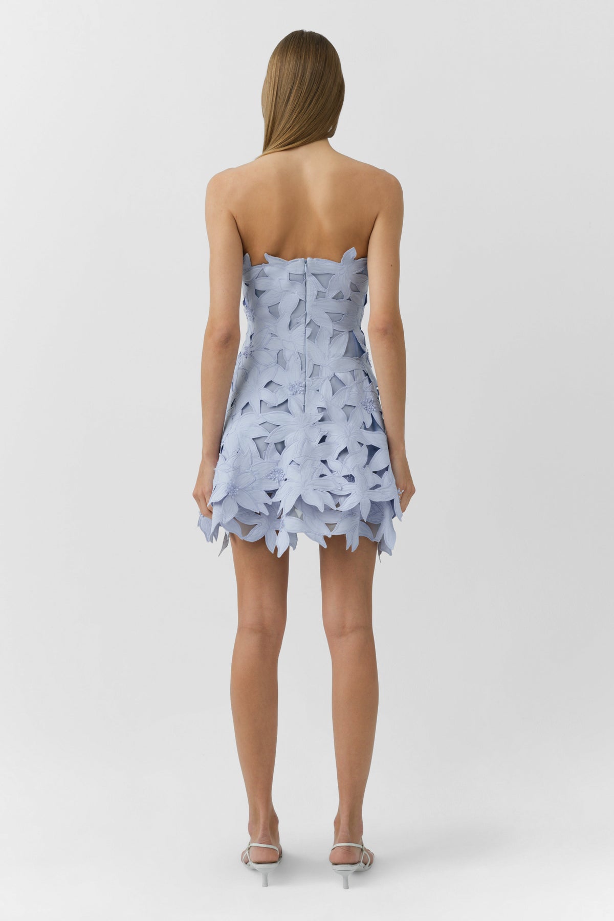 Miri Embroidered Cotton Bustier Mini Dress