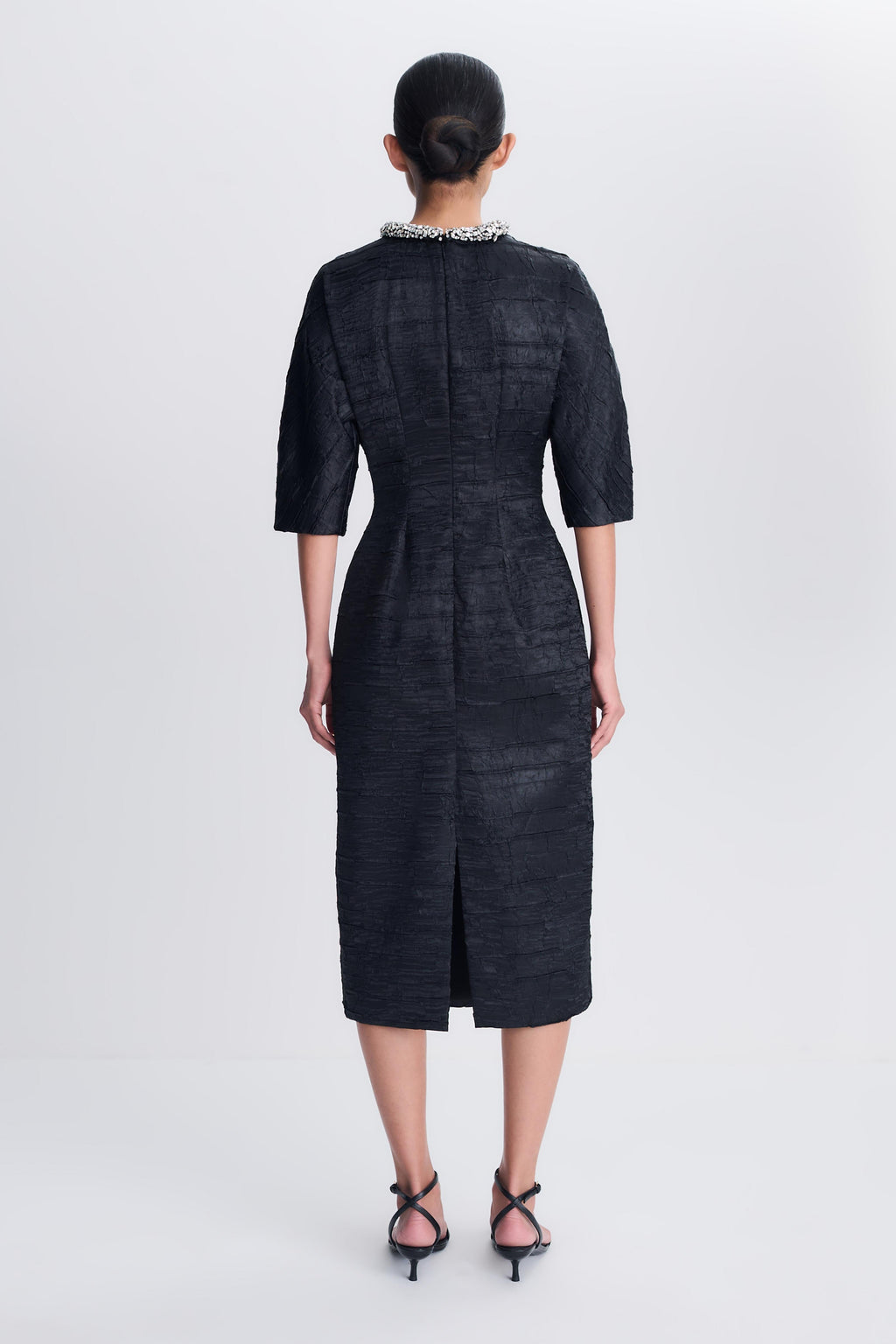 Ashleigh Embellished Satin Midi Dress