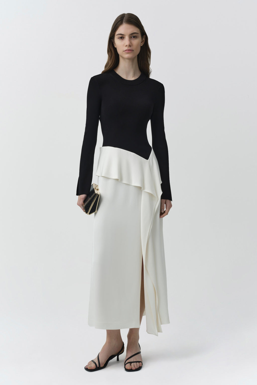Ornella Knit Satin Midi Dress