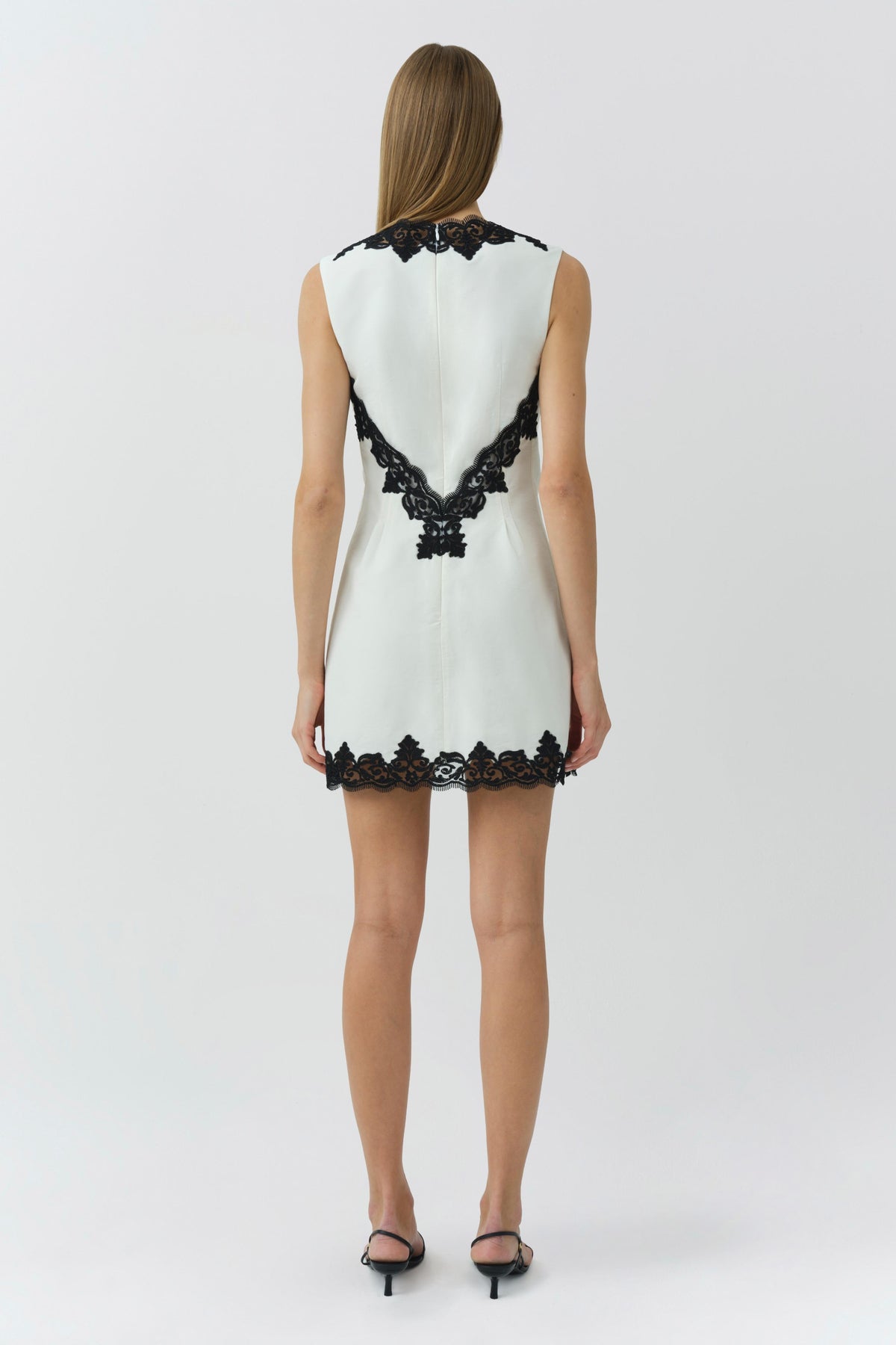 Minna Cotton Faille Lace Mini Dress