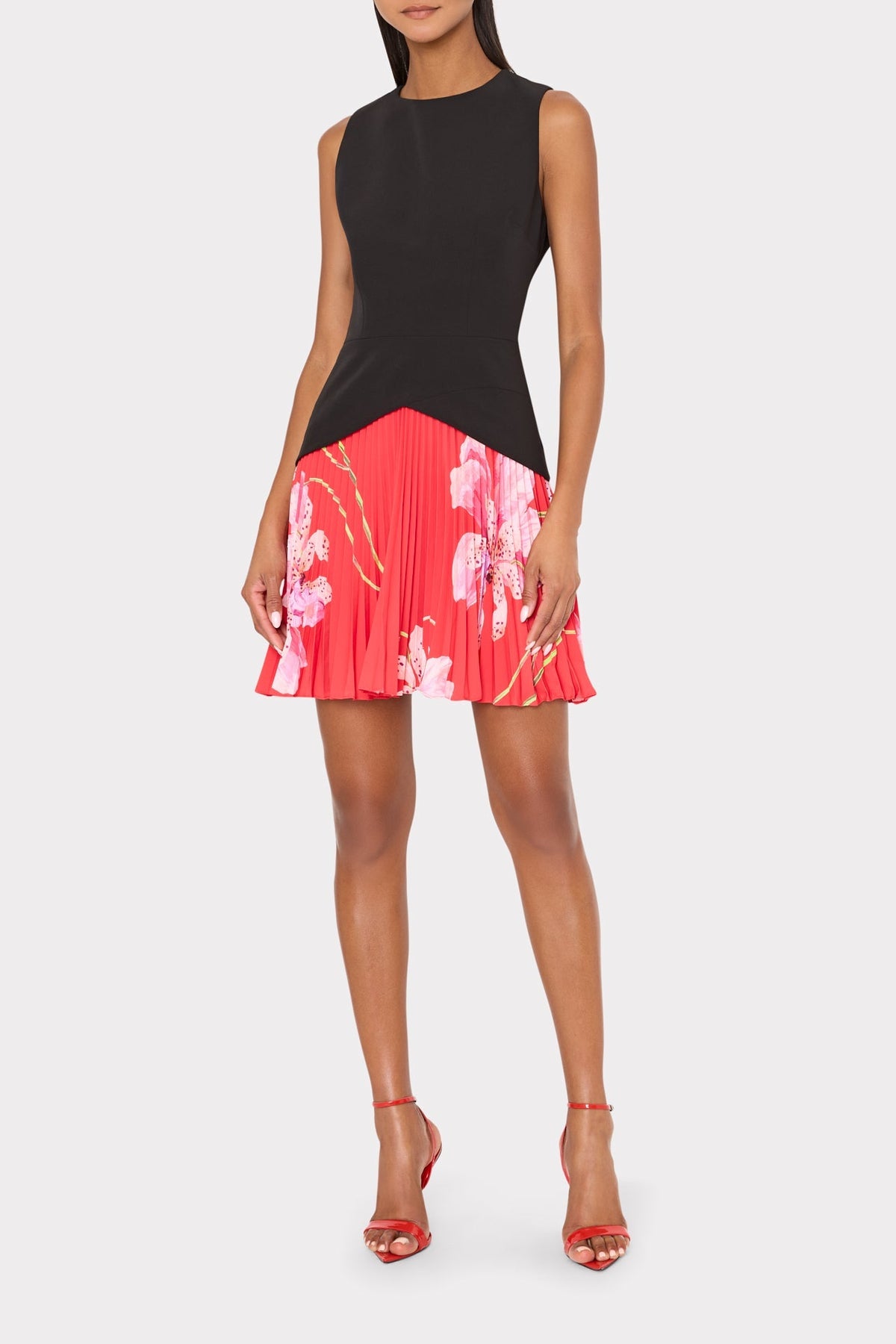 Haddy Printed Pleated Mini Dress