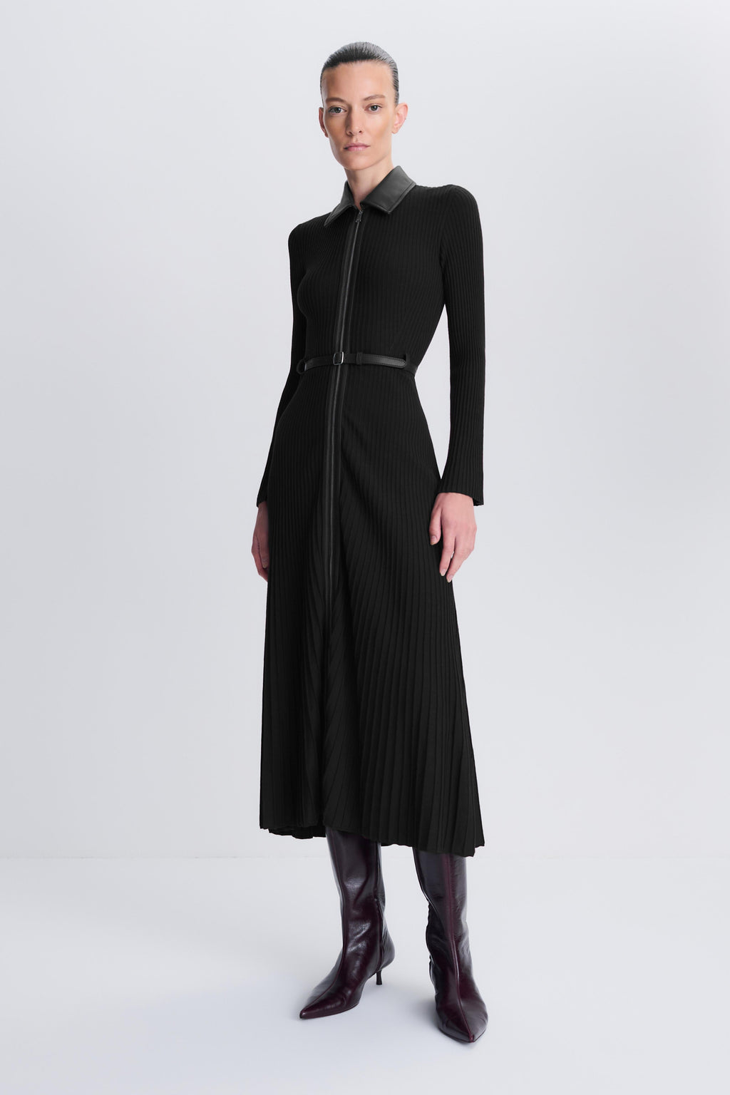 Ismelle Collared Knit Midi Dress