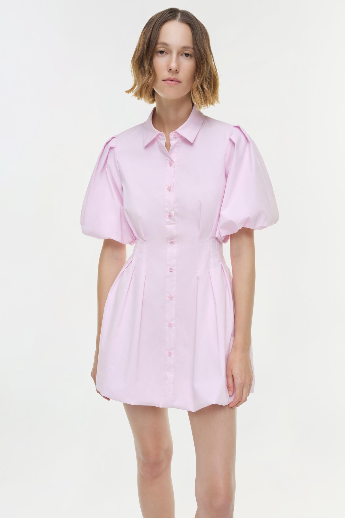 Cleo Balloon Pintuck Mini Dress