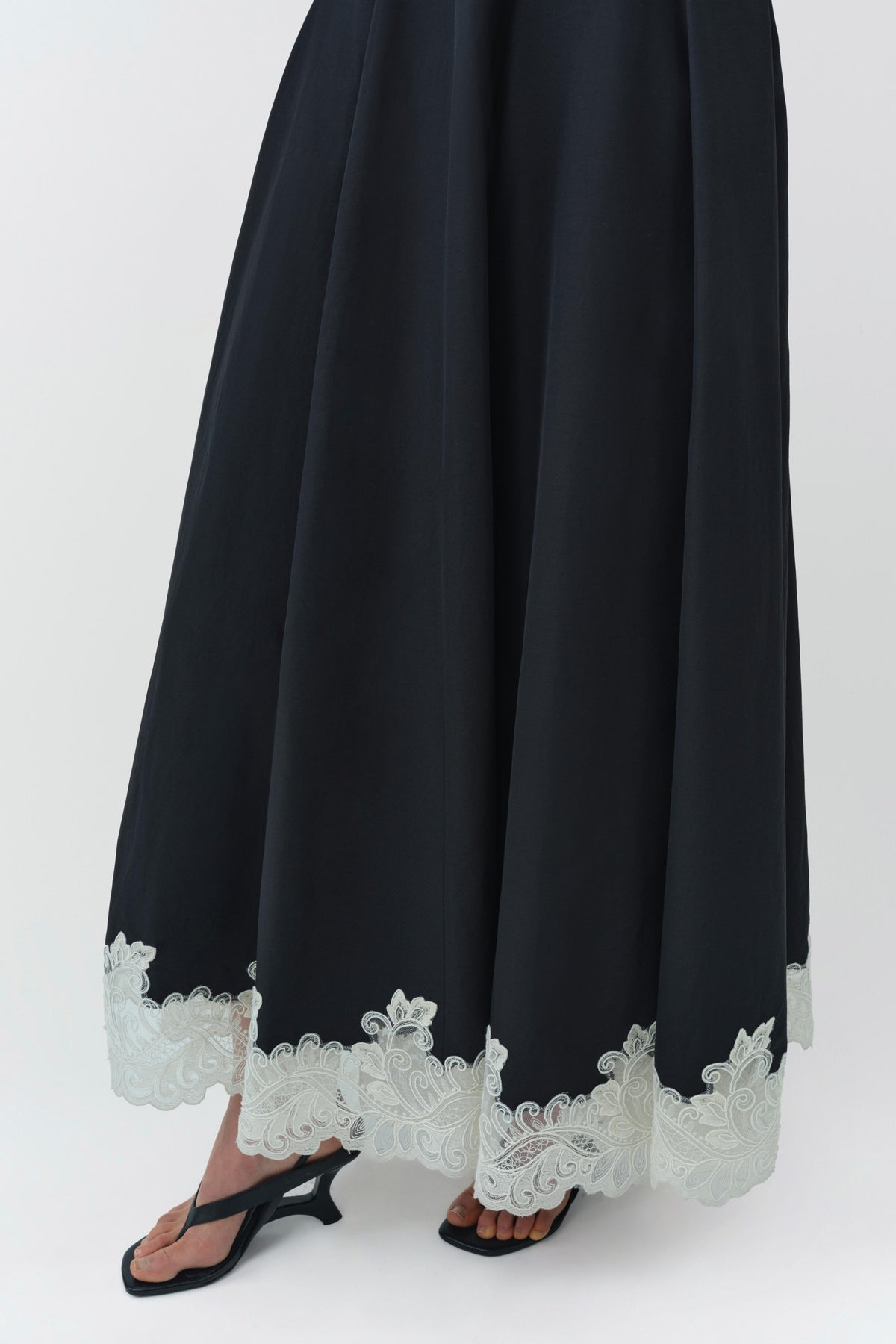 Mira Cotton Faille Lace Midi Dress
