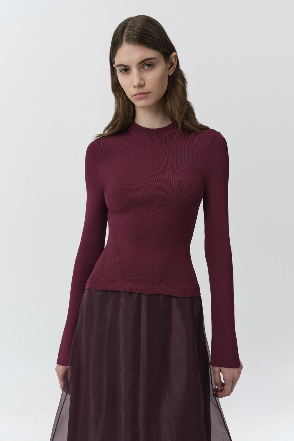 Maril Knit Organza Midi Dress