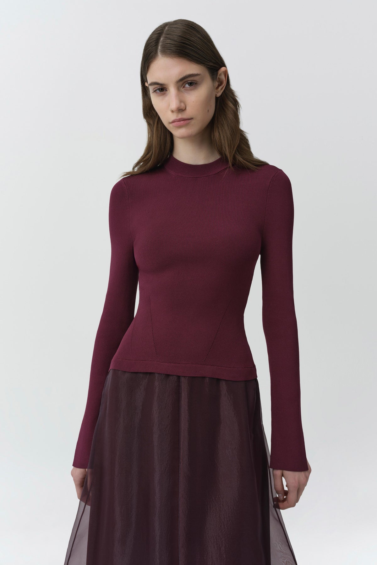 Maril Knit Organza Midi Dress