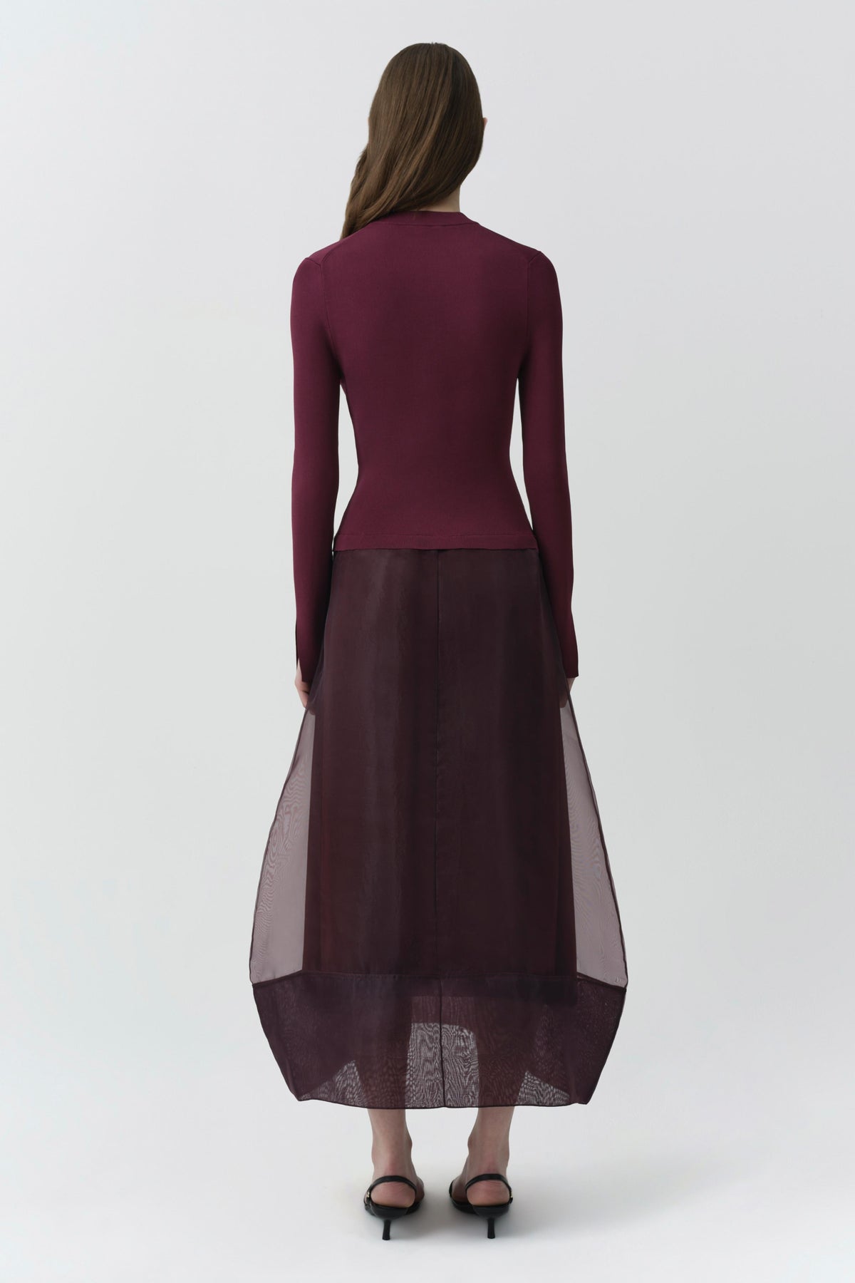 Maril Knit Organza Midi Dress