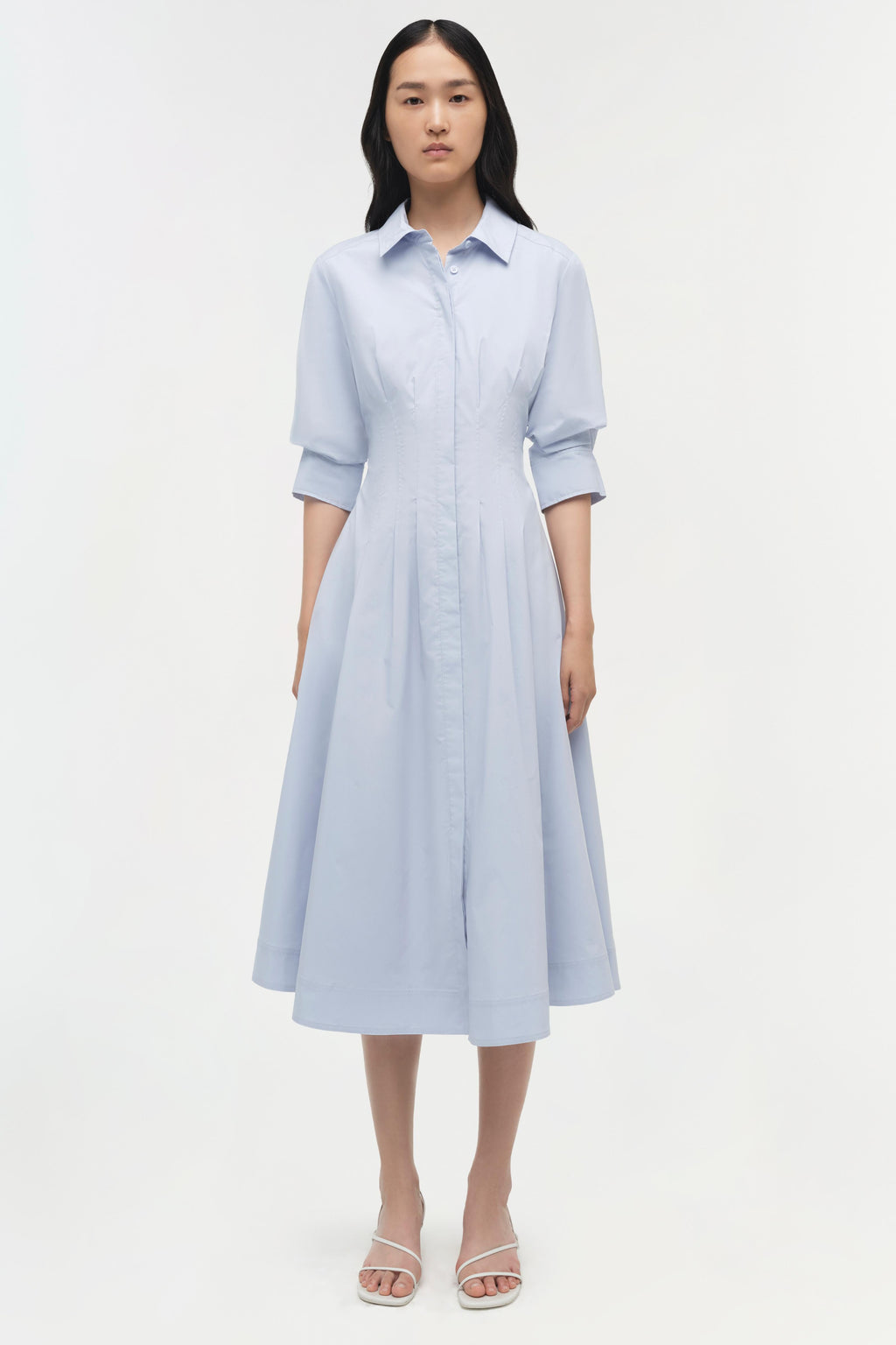 Jazz Cotton Pintuck Midi Dress