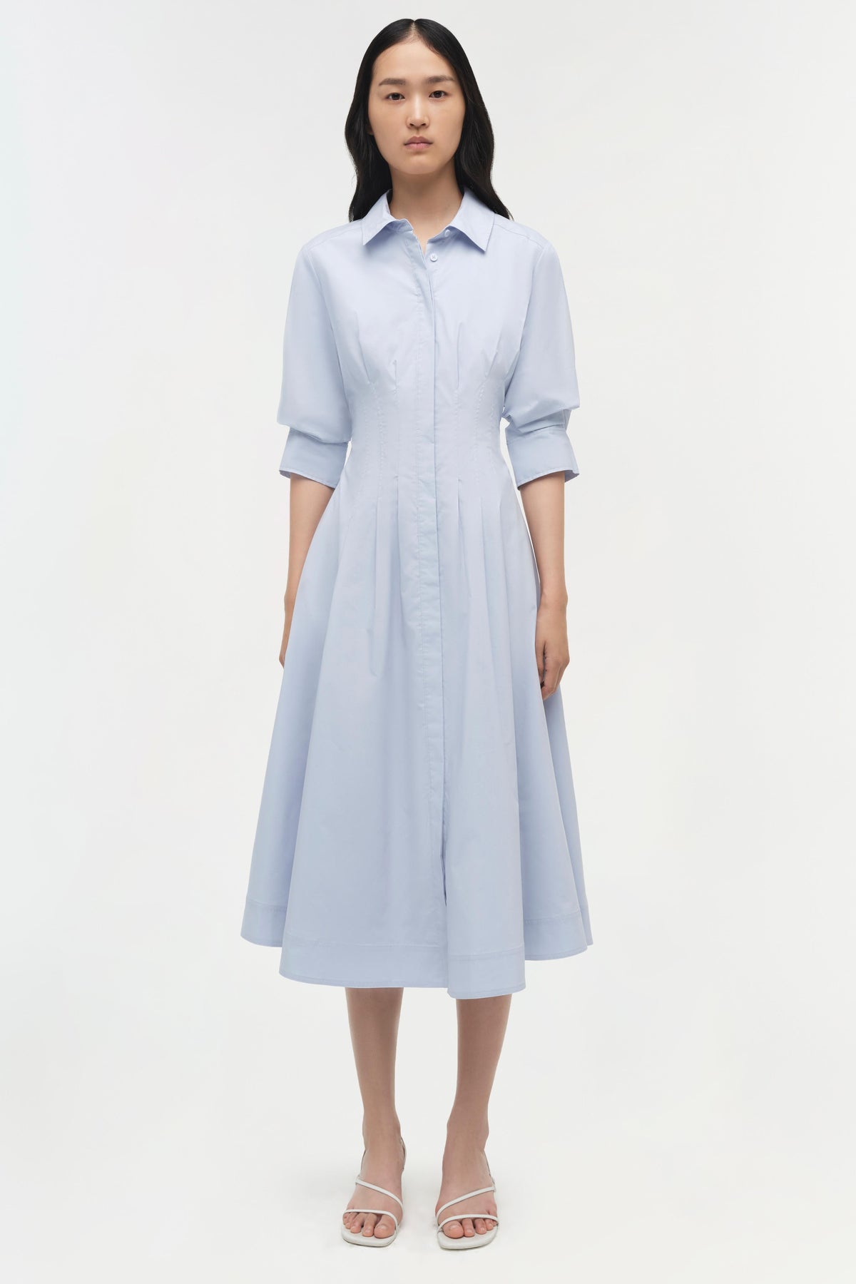 Jazz Cotton Pintuck Midi Dress