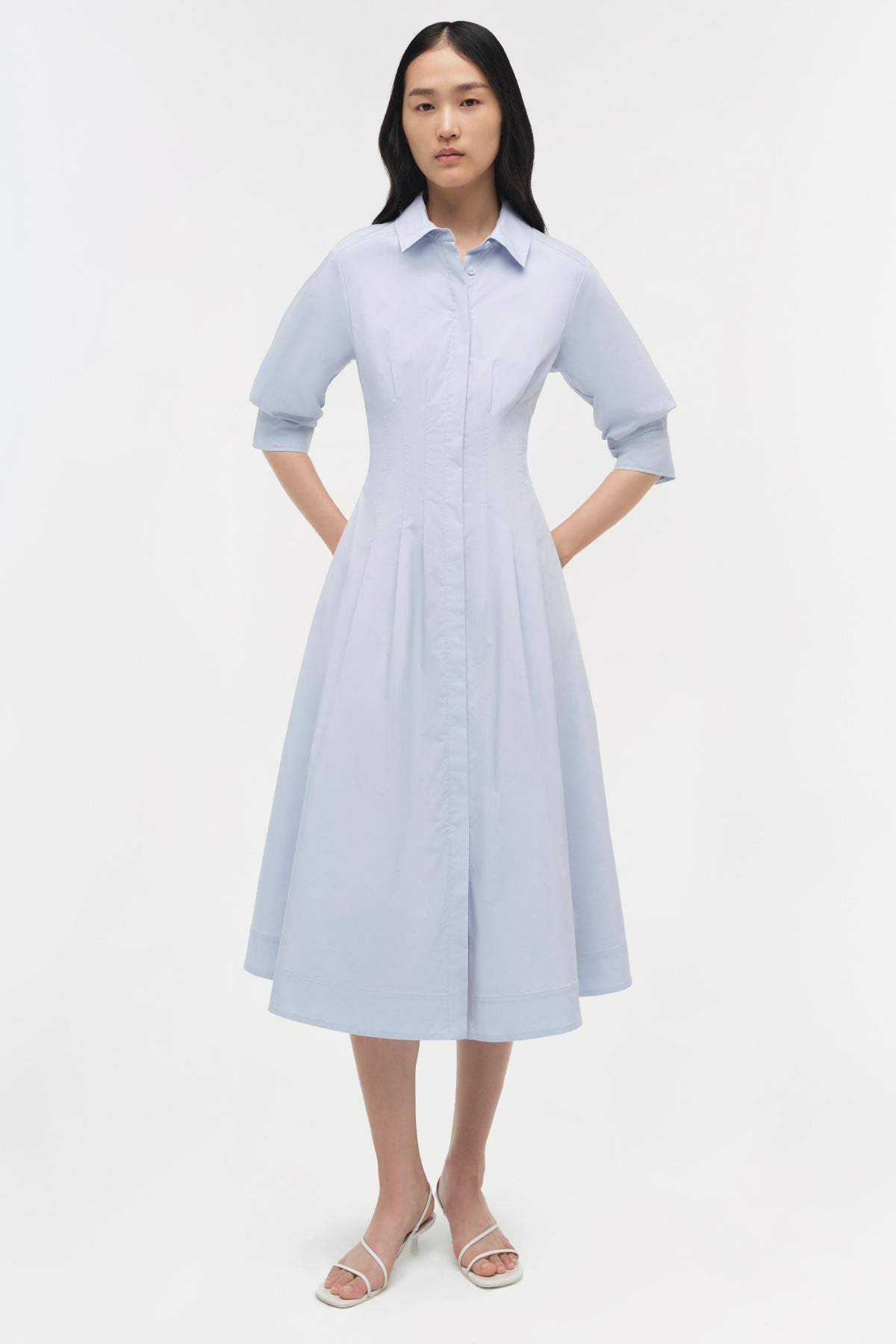 Jazz Cotton Pintuck Midi Dress