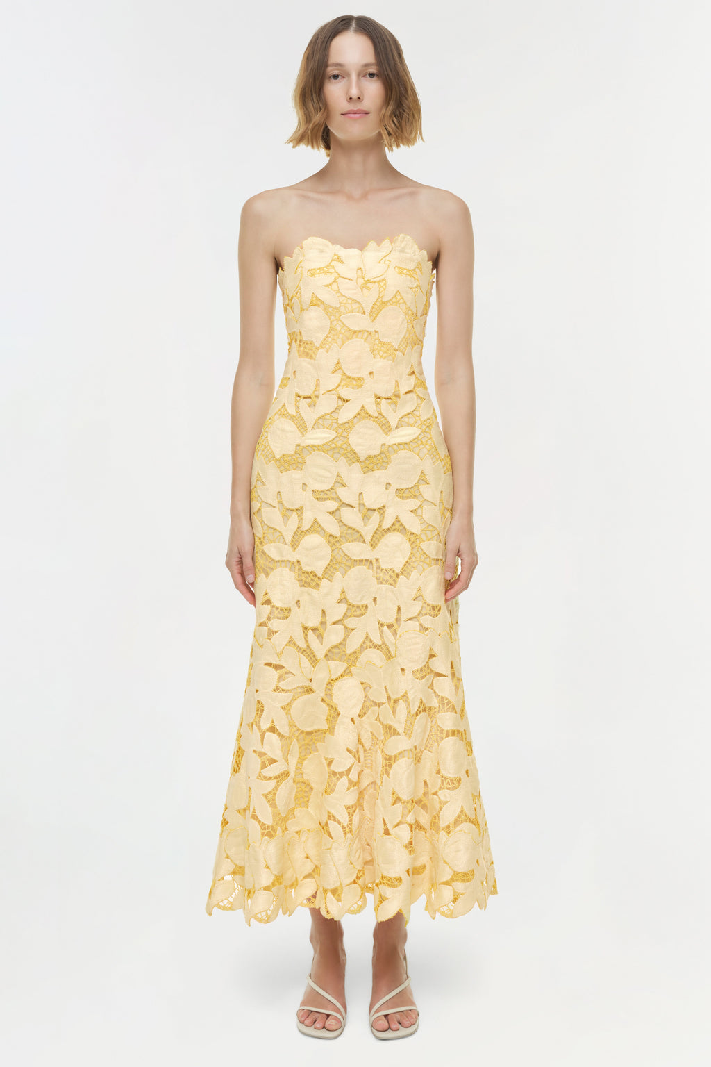 Valletta Strapless Embroidered Dress
